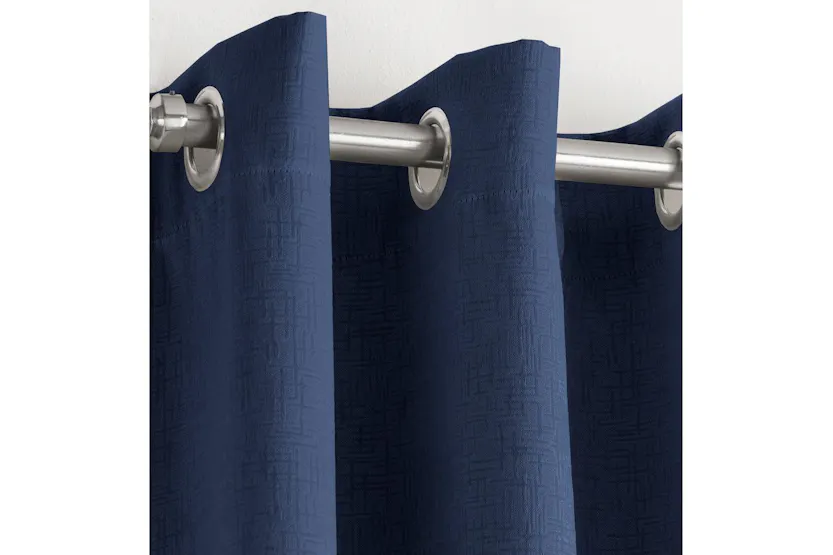 Navy Eyelet Vogue Pair Of Thermal Noise Reducing Room Darkening Curtains 168x229cm Navy Eyelet Vogue Pair Of Thermal Noise Reducing Room Darkening Curtains 168x229cm