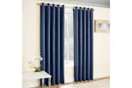 Navy Eyelet Vogue Pair Of Thermal Noise Reducing Room Darkening Curtains 229x137cm Navy Eyelet Vogue Pair Of Thermal Noise Reducing Room Darkening Curtains 229x137cm