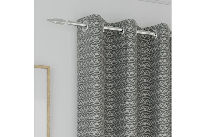 Grey Eyelet Aspen Pair Of Leaf Patterned Thermal Noise Reducing Room Darkening Curtains 229x183cm Grey Eyelet Aspen Pair Of Leaf Patterned Thermal Noise Reducing Room Darkening Curtains 229x183cm