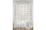 Grey Oasis Rod Pocket Pair Of Embroidered Leaf Design Voile Panel Sheer Curtains 140x137cm Grey Oasis Rod Pocket Pair Of Embroidered Leaf Design Voile Panel Sheer Curtains 140x137cm