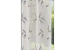 Grey Oasis Rod Pocket Pair Of Embroidered Leaf Design Voile Panel Sheer Curtains 140x137cm Grey Oasis Rod Pocket Pair Of Embroidered Leaf Design Voile Panel Sheer Curtains 140x137cm