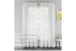 Grey Oasis Rod Pocket Pair Of Embroidered Leaf Design Voile Panel Sheer Curtains 140x137cm Grey Oasis Rod Pocket Pair Of Embroidered Leaf Design Voile Panel Sheer Curtains 140x137cm