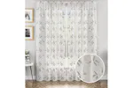 Grey Oasis Rod Pocket Pair Of Embroidered Leaf Design Voile Panel Sheer Curtains 140x229cm Grey Oasis Rod Pocket Pair Of Embroidered Leaf Design Voile Panel Sheer Curtains 140x229cm
