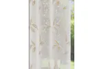 Natural Oasis Rod Pocket Pair Of Embroidered Leaf Design Voile Panel Sheer Curtains 140x122cm Natural Oasis Rod Pocket Pair Of Embroidered Leaf Design Voile Panel Sheer Curtains 140x122cm