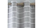 Grey Eyelet Antigua Pair Of Chenille Striped Voile Panels 140x137cm Grey Eyelet Antigua Pair Of Chenille Striped Voile Panels 140x137cm