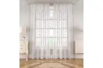 White Rod Pocket Belle Pair Of Sheer Floral Embroidery Voile Panels 140x137cm White Rod Pocket Belle Pair Of Sheer Floral Embroidery Voile Panels 140x137cm