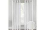 White Eyelet Crete Pair Of Plain Luxury Linen Look Sheer Panels 140x183cm White Eyelet Crete Pair Of Plain Luxury Linen Look Sheer Panels 140x183cm