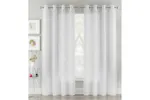 White Eyelet Crete Pair Of Plain Luxury Linen Look Sheer Panels 140x183cm White Eyelet Crete Pair Of Plain Luxury Linen Look Sheer Panels 140x183cm