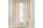 Natural Eyelet Crete Pair Of Plain Luxury Linen Look Sheer Panels 140x183cm Natural Eyelet Crete Pair Of Plain Luxury Linen Look Sheer Panels 140x183cm
