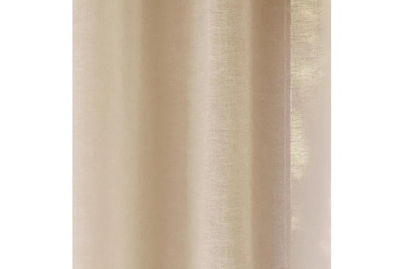 Natural Eyelet Crete Pair Of Plain Luxury Linen Look Sheer Panels 140x183cm Natural Eyelet Crete Pair Of Plain Luxury Linen Look Sheer Panels 140x183cm