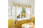 Yellow Keswick Floral Embroidery Kitchen Window Set With Matching Tie Backs 249x91cm Yellow Keswick Floral Embroidery Kitchen Window Set With Matching Tie Backs 249x91cm