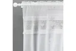 White Lucy Embroidered Heart Kitchen Window Set Pair Of Curtains With Frill Edging And Matching Tie Backs 122cm White Lucy Embroidered Heart Kitchen Window Set Pair Of Curtains With Frill Edging And Matching Tie Backs 122cm