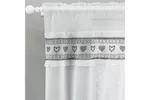 Black Lucy Embroidered Heart Kitchen Window Set Pair Of Curtains With Frill Edging And Matching Tie Backs 137cm Black Lucy Embroidered Heart Kitchen Window Set Pair Of Curtains With Frill Edging And Matching Tie Backs 137cm