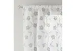 Grey Rod Pocket Sienna Pair Of Floral Paste Print Patterned Voile Panels 229cm Grey Rod Pocket Sienna Pair Of Floral Paste Print Patterned Voile Panels 229cm