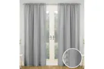 Grey Rod Pocket Tahiti Pair Of Pom-pom Trim Linen Look Voile Panels 140x122cm Grey Rod Pocket Tahiti Pair Of Pom-pom Trim Linen Look Voile Panels 140x122cm