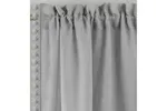 Grey Rod Pocket Tahiti Pair Of Pom-pom Trim Linen Look Voile Panels 140x183cm Grey Rod Pocket Tahiti Pair Of Pom-pom Trim Linen Look Voile Panels 140x183cm