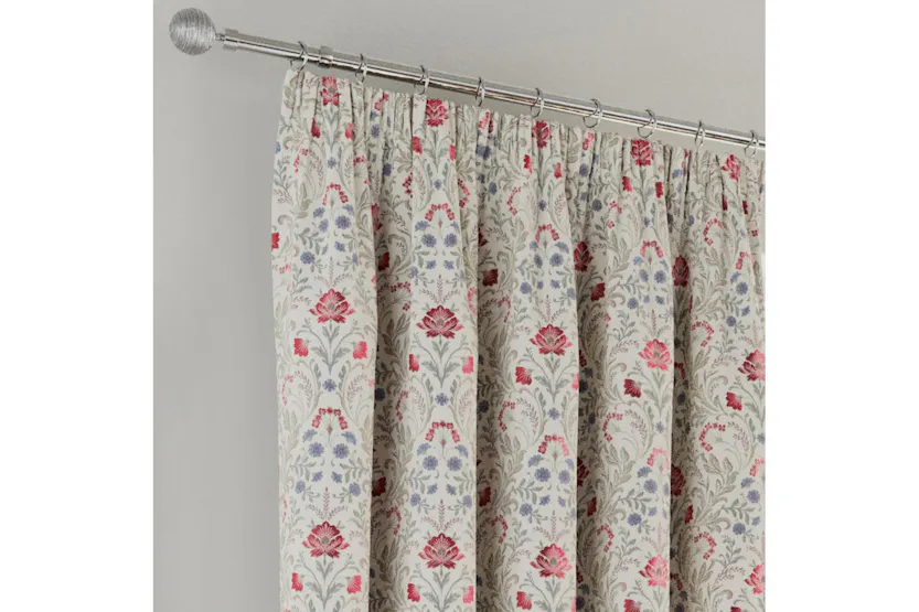 Red Floral Blackout Thermal Tape Top Cotswold Pair Of Curtains 229x274cm Red Floral Blackout Thermal Tape Top Cotswold Pair Of Curtains 229x274cm
