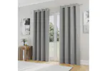 Grey Eyelet Nightfall Pair Of Room Darkening Supersoft Thermal Noise Reducing Curtains 168x229cm Grey Eyelet Nightfall Pair Of Room Darkening Supersoft Thermal Noise Reducing Curtains 168x229cm