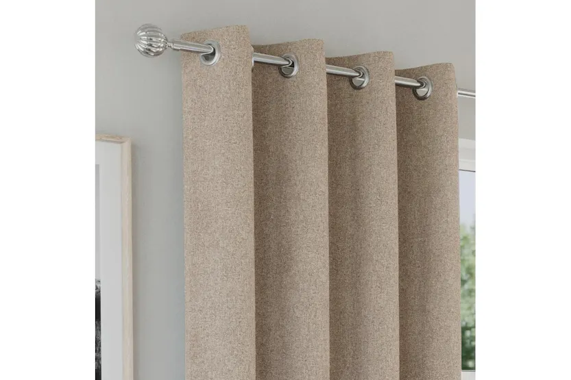 Natural Eyelet Austin Plain Pair Of Blackout Thermal Noise Reducing Curtains 168x183cm Natural Eyelet Austin Plain Pair Of Blackout Thermal Noise Reducing Curtains 168x183cm