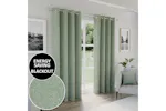 Green Eyelet Austin Plain Pair Of Blackout Thermal Noise Reducing Curtains 117x137cm Green Eyelet Austin Plain Pair Of Blackout Thermal Noise Reducing Curtains 117x137cm