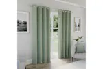 Green Eyelet Austin Plain Pair Of Blackout Thermal Noise Reducing Curtains 117x137cm Green Eyelet Austin Plain Pair Of Blackout Thermal Noise Reducing Curtains 117x137cm