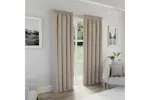 Natural Plain Tape Top Dallas Pair Of Blackout Thermal Noise Reducing Curtains 117x137cm Natural Plain Tape Top Dallas Pair Of Blackout Thermal Noise Reducing Curtains 117x137cm