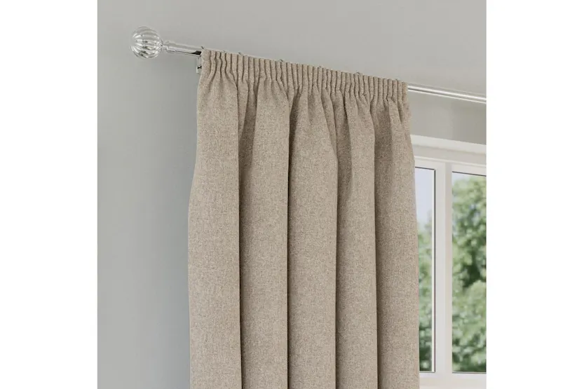 Natural Plain Tape Top Dallas Pair Of Blackout Thermal Noise Reducing Curtains 117x137cm Natural Plain Tape Top Dallas Pair Of Blackout Thermal Noise Reducing Curtains 117x137cm