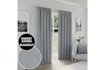 Grey Plain Tape Top Dallas Pair Of Blackout Thermal Noise Reducing Curtains 117x137cm Grey Plain Tape Top Dallas Pair Of Blackout Thermal Noise Reducing Curtains 117x137cm