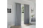 Grey Plain Tape Top Dallas Pair Of Blackout Thermal Noise Reducing Curtains 117x137cm Grey Plain Tape Top Dallas Pair Of Blackout Thermal Noise Reducing Curtains 117x137cm