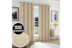 Natural Eyelet Chester Pair Of Herringbone Jacquard Thermal Noise Reducing Blackout Curtains 117x183cm Natural Eyelet Chester Pair Of Herringbone Jacquard Thermal Noise Reducing Blackout Curtains 117x183cm