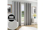Grey Eyelet Chester Pair Of Herringbone Jacquard Thermal Noise Reducing Blackout Curtains 168x137cm Grey Eyelet Chester Pair Of Herringbone Jacquard Thermal Noise Reducing Blackout Curtains 168x137cm
