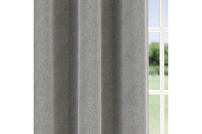 Grey Eyelet Chester Pair Of Herringbone Jacquard Thermal Noise Reducing Blackout Curtains 168x183cm Grey Eyelet Chester Pair Of Herringbone Jacquard Thermal Noise Reducing Blackout Curtains 168x183cm