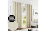 Cream Eyelet Knightsbridge Pair Of Chenille Thermal Noise Reducing Blackout Curtains 229x183cm Cream Eyelet Knightsbridge Pair Of Chenille Thermal Noise Reducing Blackout Curtains 229x183cm