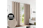 Sand Eyelet Knightsbridge Pair Of Chenille Thermal Noise Reducing Blackout Curtains 229x183cm Sand Eyelet Knightsbridge Pair Of Chenille Thermal Noise Reducing Blackout Curtains 229x183cm