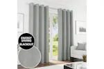 Grey Eyelet Knightsbridge Pair Of Chenille Thermal Noise Reducing Blackout Curtains 117x137cm Grey Eyelet Knightsbridge Pair Of Chenille Thermal Noise Reducing Blackout Curtains 117x137cm