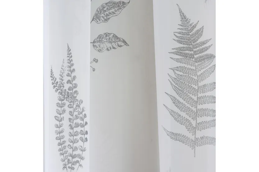 Grey Rod Pocket Bracken Pair Of Wild Leaf Print Linen Look Voile Panels 140x229cm Grey Rod Pocket Bracken Pair Of Wild Leaf Print Linen Look Voile Panels 140x229cm
