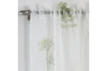 Green Rod Pocket Bracken Pair Of Wild Leaf Print Linen Look Voile Panels 140x183cm Green Rod Pocket Bracken Pair Of Wild Leaf Print Linen Look Voile Panels 140x183cm