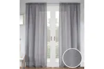 Grey Rod Pocket Jewel Pair Of Diamante Embellished Linen Look Voile Panels 140x229cm Grey Rod Pocket Jewel Pair Of Diamante Embellished Linen Look Voile Panels 140x229cm