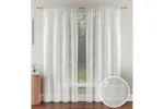 Gold Rod Pocket Lima Pair Of Metallic Lurex Striped Linen Look Voile Panels 140x122cm Gold Rod Pocket Lima Pair Of Metallic Lurex Striped Linen Look Voile Panels 140x122cm