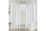 White Rod Pocket Rhodes Pair Of Linen Look Voile Panels 140x137cm White Rod Pocket Rhodes Pair Of Linen Look Voile Panels 140x137cm