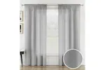 Silver Rod Pocket Rhodes Pair Of Linen Look Voile Panels 140x183cm Silver Rod Pocket Rhodes Pair Of Linen Look Voile Panels 140x183cm