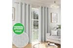 Grey Eyelet Tokyo Pair Of Velvet Embossed Thermal Noise Reducing Room Darkening Curtains 229x183cm Grey Eyelet Tokyo Pair Of Velvet Embossed Thermal Noise Reducing Room Darkening Curtains 229x183cm