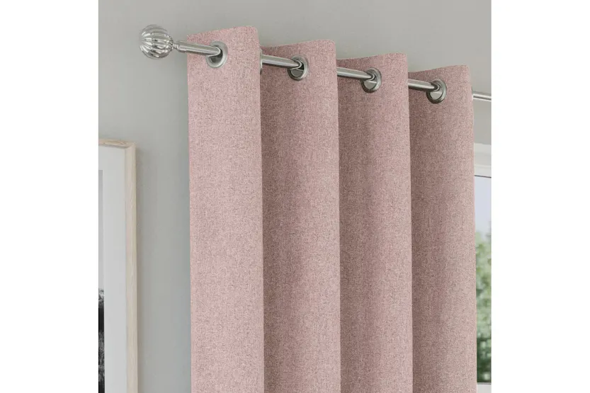 Blush Eyelet Austin Plain Pair Of Blackout Thermal Noise Reducing Curtains 229x229cm Blush Eyelet Austin Plain Pair Of Blackout Thermal Noise Reducing Curtains 229x229cm