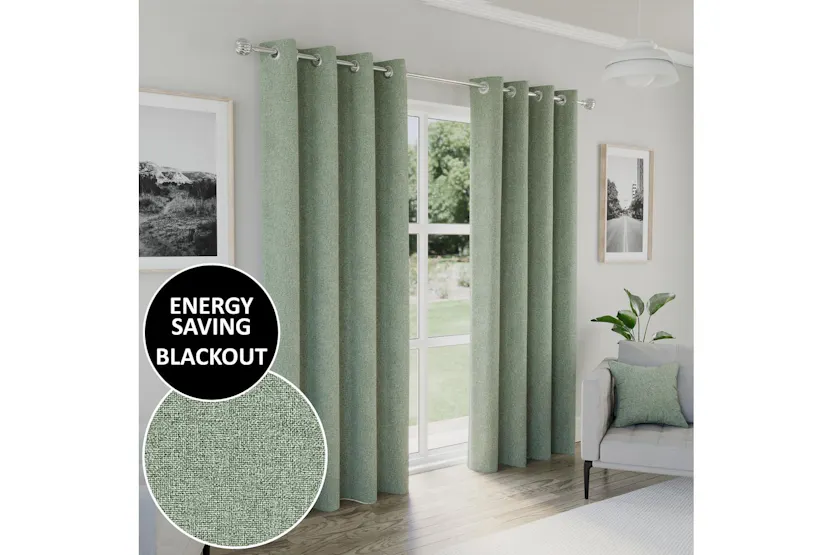 Green Plain Tape Top Dallas Pair Of Blackout Thermal Noise Reducing Curtains 168x229cm Green Plain Tape Top Dallas Pair Of Blackout Thermal Noise Reducing Curtains 168x229cm