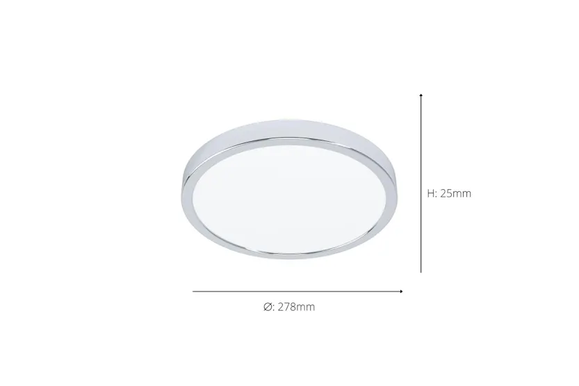 Eglo | Fueva Surface Mounted Circular Ceiling Light | Chrome Eglo | Fueva Surface Mounted Circular Ceiling Light | Chrome