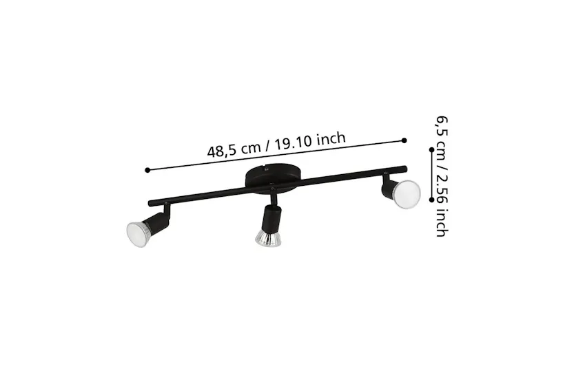 Eglo | Buzz Steel 3-light LED Spotlight | Black Eglo | Buzz Steel 3-light LED Spotlight | Black