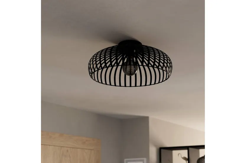 Eglo | Mogano 3 Caged Style Ceiling Light | 43 cm | Black Eglo | Mogano 3 Caged Style Ceiling Light | 43 cm | Black