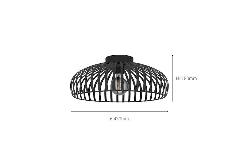 Eglo | Mogano 3 Caged Style Ceiling Light | 43 cm | Black Eglo | Mogano 3 Caged Style Ceiling Light | 43 cm | Black