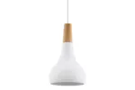Eglo | Sabinar Metal and Wood Pendant Light | 18 cm | White Eglo | Sabinar Metal and Wood Pendant Light | 18 cm | White