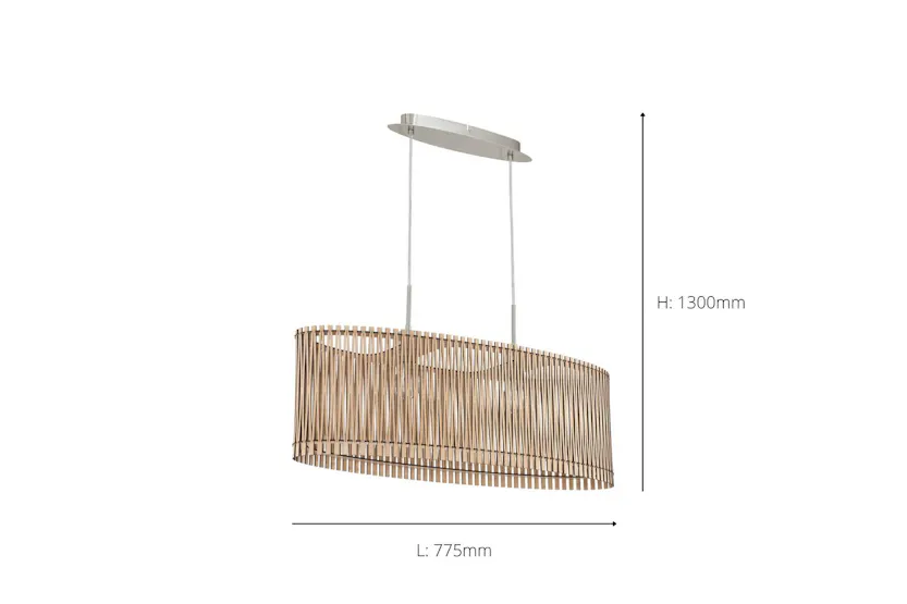 Eglo | Sendero Maple Wood Pendant Light | Silver/Brown Eglo | Sendero Maple Wood Pendant Light | Silver/Brown